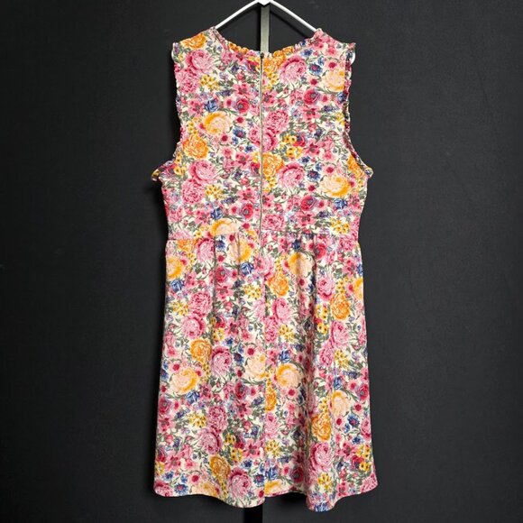 Rewind Womens Dress 2X XXL Pink Floral Ruffle Neck A-Line Stretch Sundress - Picture 4 of 7